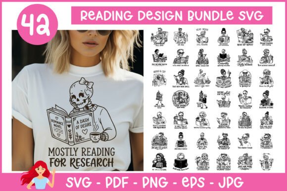 42 Reading Quotes Bundle Graphics for Crafts