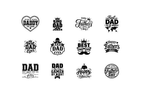 Best Dad Typography Design Bundle Graphics