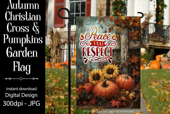 Christian Saying Autumn Garden Flag D10 Graphics for Crafts