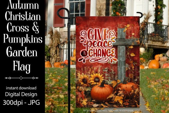 Christian Saying Autumn Garden Flag D11 Graphics for Crafts