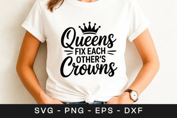 Queens Fix Each Other s Crowns Graphic for Crafts